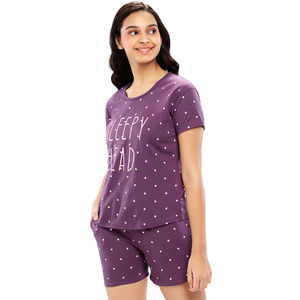 Ensemble deux pièces imprimé floral pour femme, haut à manches courtes et short, tenue de détente et de nuit pour l'été, très demandé - Product Image 1