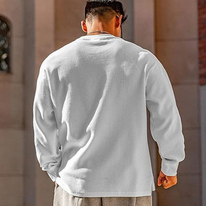 Wholesale Customized Logo Men Acid Wash Sweatshirt Full Sleeves Casual Wear Men Basic Acid Wash Sweatshirt - Product Image 2