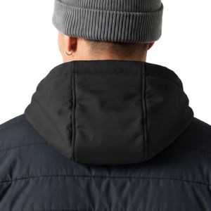 <b>Black</b> <b>Men's</b> Hybrid Jacket Hooded Quilted Puffer <b>Coat</b> <b>Long</b> Sleeve Zip Front Outdoor Casual Warm Lightweight Sportswear Winter - Product Image 5
