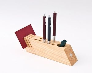 Support à stylos en bois naturel et organiseur de bureau pour stylos, crayons, marqueurs et accessoires de papeterie de bureau - Product Image 1
