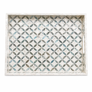 Bandeja de Lujo Personalizada con Incrustaciones de Nácar, Plato de Servir de Madera Hecho a Mano con Mosaico de Concha de Nácar, Diseño Premium de Escamas de Pescado - Product Image 6
