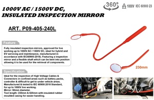 Miroir d'inspection isolé 1000V AC / 1500V DC 230mm - Personnalisable OEM, qualité industrielle/bricolage, fabriqué à Taïwan - Product Image 2