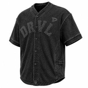 Maillot de baseball personnalisé avec logo OEM, séchage rapide, antibactérien, gaufré, pour softball, entièrement boutonné, 100 % polyester, vierge - Product Image 3