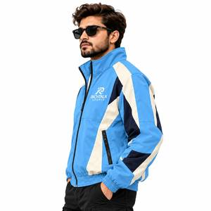 Men's Eco-friendly Hooded Bomber <b>Racer</b> <b>Jacket</b> Stand Collar Zipper Closure Front Logo Windproof Sporty Winter Wear - Product Image 3