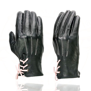 Gants de sport Samroz pour hommes en cuir véritable noir, tactiles, légers, pour l'extérieur - Product Image 3