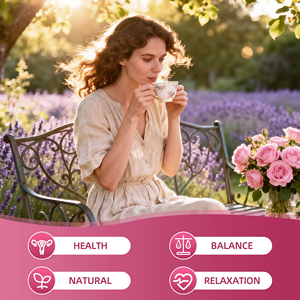 ชาสมุนไพรสำหรับผู้หญิง OEM ODM พร้อมส่ง ช่วยฟื้นฟูร่างกาย ผสมมิ้นท์ สาหร่าย แอชวากันธา บำรุงสุขภาพผู้หญิง บรรจุ 10 ซอง - Product Image 5