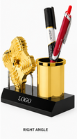 Trophée de bureau portable plaqué or en forme de croix avec porte-stylo, technique de moulage, fonction de gravure, pour cadeaux religieux d'église