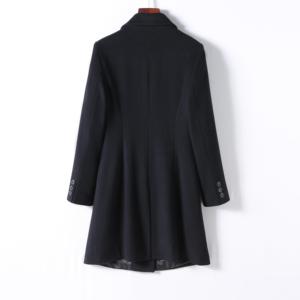 Abrigo Largo de Lana para Mujer, Estilo Minimalista, Cuello con Muescas, Doble Botonadura, Color Sólido, Ropa de Invierno, Manga Larga - Product Image 5