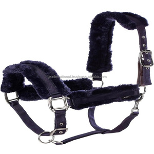Venta al por mayor de cabestros para montar a caballo, cómodas correas de nailon, caballo Halter con relleno de piel polar, carreras de caballos equinos de calidad superior - Product Image 2