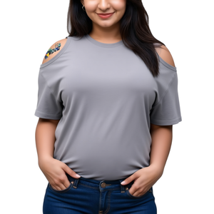 Camisetas Extra Grandes de la Mejor Calidad, 100% Algodón, para Mujer, Hombros Caídos, Tallas Grandes, Proveedor BD, Logotipo Personalizado, Precio al por Mayor - Product Image 3