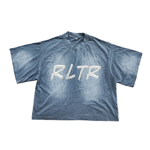 OEM Manufacturer Custom 100% Cotton Rhinestone Print Heavyweight Stone Washed Oversized Cropped Men T <b>Shirt</b> Men Tee <b>Shirt</b> - Product Image 1