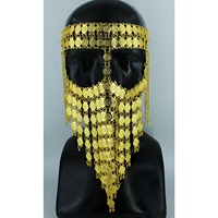 Chaîne de visage plaquée or arabe, masque de mariée du Moyen-Orient, bijoux, masque de danse du ventre, chaîne de tête arabe à forte demande, fournisseur