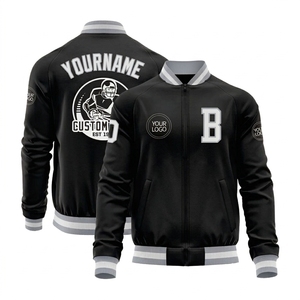 Unisex Custom Varsity <b>Jacket</b> Black Old Gold Fleece Embroidered Letterman <b>Jacket</b> Winter <b>Warm</b> Single Button Baseball <b>Jacket</b> <b>Men's</b> - Product Image 4