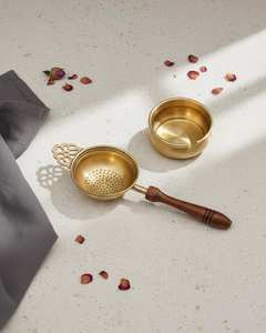 Colador de Té de Cobre con Malla Fina, Infusor de Té de Hojas Sueltas con Asa, Reutilizable para Tetera, Taza, Hogar, Cocina, Hotel, Restaurante - Product Image 4