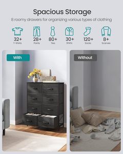 ตู้ลิ้นชักผ้า 8 ช่อง สีดำอีโบนี สไตล์โมเดิร์น สำหรับเฟอร์นิเจอร์ห้องนอน - Product Image 5