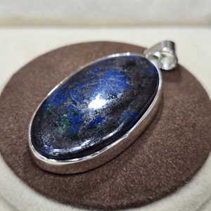 925จี้พลอยอะซูไรต์สีเงินและเสน่ห์คุณภาพดีเยี่ยมทำด้วยมือตัดมรกตเครื่องประดับเพชรโมอิสซาไนต์ของขวัญสุดทันสมัย - Product Image 5