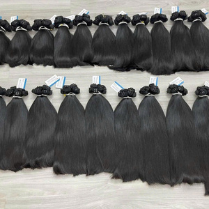 Prix de gros Extensions de cheveux 100% naturels, tissage double trame, noir naturel, lisses, vierges Remy, non traités, soyeux, à coudre - Product Image 4