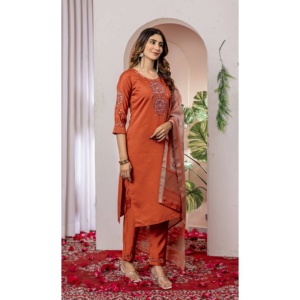 Ensemble élégant pour femmes, Kurti, pantalon et dupatta droits - Product Image 2