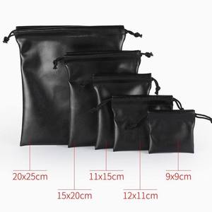 Juego de Bolsas de Dados de Cuero con Cordón, 3 Piezas, Color Negro, Estilo Minimalista y Duradero para Guardar Dados, Uso Adulto - Product Image 2