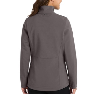 <b>Women</b> Fleece Jacket Zip Up Stand Collar Windproof Regular Fit Solid Color Outdoor Casual <b>Coat</b> Autumn Softshell Jacket - Product Image 6