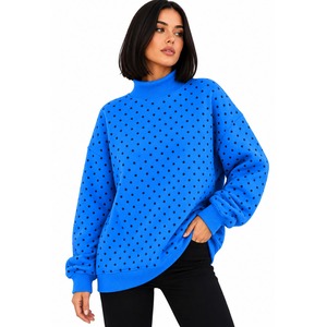 Sweat-shirt en molleton à col roulé à motif floral pour femme, manches longues, tissu doux et confortable, coupe ample et décontractée, style streetwear, hiver automne - Product Image 4