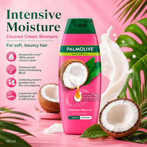 Palmolive Naturals Intensive Moisture Coconut Cream <b>Shampoo</b> 180ml | 2-in-1 For Dry Hair - Product Image 6