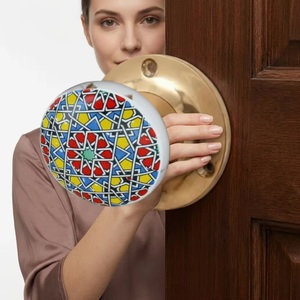 Poignée de porte en céramique traditionnelle avec insert en porcelaine, design moderne, pour armoire de chambre, tiroir, penderie, écologique et durable - Product Image 1