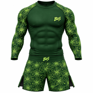 Conjunto de Rashguard Personalizado para BJJ, Ropa Deportiva con Estampado 3D por Transferencia de Calor, Poliéster, Unisex para Adultos, Manga Larga, Secado Rápido, 260g - Product Image 1