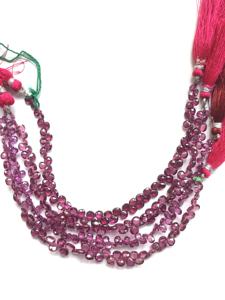 ลูกปัดโกเมนธรรมชาติทรงบริโอเล็ต 1 เส้น สำหรับทำเครื่องประดับอัญมณีชั้นดี - Product Image 2