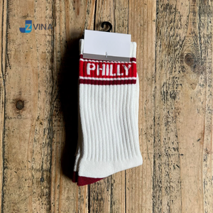 Chaussettes rouges Go Phils 100 % coton tricotées pour homme, usage quotidien, respirantes, style printemps, motif lettres, sport, équipe de baseball, club - Product Image 3