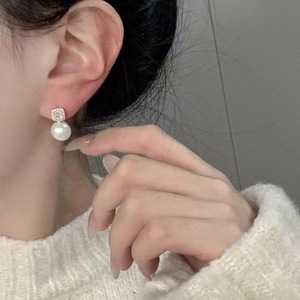 Boucles d'oreilles en perles d'eau douce de 10-11 mm, blanches et violettes, avec une forte brillance, argent S925, longues, féminines, tempérament, bijoux en diamant - Product Image 4
