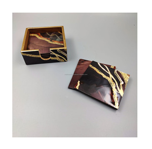 Dessous de verre en bois faits à la main de haute qualité Design unique pour thé café bière meilleure qualité du fabricant en vente! - Product Image 5