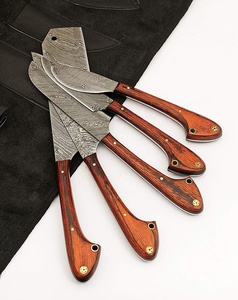 Personalizado hecho a mano de acero de Damasco al aire libre caza cuchillo de cocina punto de caída de acero inoxidable hoja multiusos mango de madera cuchillos DIY - Product Image 2