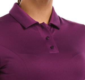 Polo Morado para Mujer, Manga Corta, Color Sólido, Tejido de Punto de Secado Rápido, Top Informal para Golf - Product Image 6