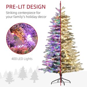 Albero di Natale Artificiale Pino di Montagna Pre-Illuminato da 6,5 Piedi con 400 Luci LED, Effetto Neve, Albero Pieghevole da 9 Pollici - Product Image 5