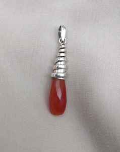 Pendentif en onyx rouge, argent sterling 925, bijoux faits à la main, collier en pierre précieuse unique pour femmes et hommes, cadeau - Product Image 4
