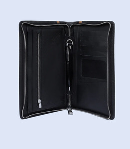 Tarjetero de Diseño de Alta Gama para Hombre, Cuero Genuino, Plegable, Protección RFID, Logotipo Personalizado, Calidad Premium, OEM, Poliéster - Product Image 2