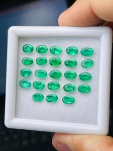 Lot de pierres précieuses d'émeraude naturelle de Zambie, taille ovale, qualité AAA, lueur et couleur magnifiques, coupe et polissage parfaits pour la création de bijoux. - Product Image 6