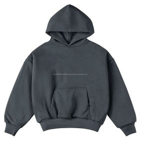 Sweat à capuche pour homme en coton molletonné de qualité supérieure, uni et surdimensionné, avec un MOQ faible - Product Image 6
