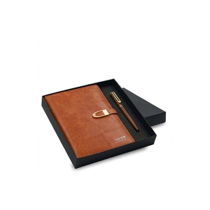 Agenda en cuir de qualité supérieure avec stylo à bille assorti, ensemble de papeterie élégant, cadeau pour les gestionnaires de bureau, les propriétaires d'entreprises - Product Image 2