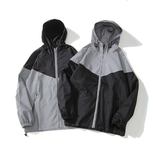 Streetwear Fashion Clothing Supplier Low MOQ Two Tone Hooded Windbreaker Custom Logo <b>Print</b> Running Track Jacket Gym Tracksuits - Product Image 4