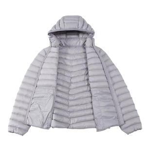 Women's <b>Quilted</b> Jacket Hooded Full Sleeve Winter Polyester <b>Wadding</b> Zipper Closure Solid Color Regular Length - Product Image 1