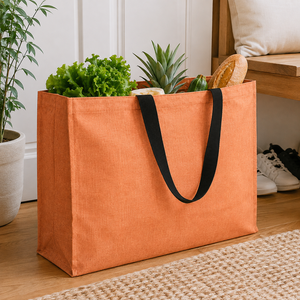 Laminated Recycled Cotton Jumbo Shopping Bag 60x40x20cm Large Capacity Custom Logo Wholesale Promotional Tote Private Label OEM - Product Image 6