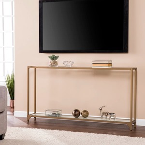Mesa de Sofá Moderna Minimalista de Hierro con Acabado en Latón LED, Soporte de Exhibición Rectangular con Marco Metálico para Sala de Estar y Uso en Hoteles - Product Image 4
