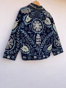 Manteau Suzani 2026 avec doublure en coton, design multi-broderie, vente en gros, fait main, meilleur design, veste courte pour femme brodée - Product Image 2