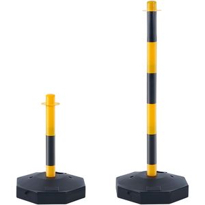 Coni delimitatori stradali regolabili da 2,4 m con catena, confezione da 2, barriera di sicurezza con base riempibile - Product Image 1