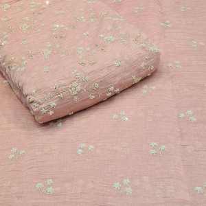 Tela de Dobby con Cuentas y Bordado, 100% Seda, para Vestidos de Novia, Ropa de Encaje para Niñas, Fabricantes de Suministros Personalizados - Product Image 2