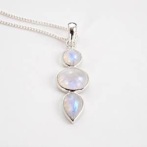 Triple <b>Rainbow</b> Moonstone 925 Sterling Silver Vintage Charm Pendant June Birthstone Gemstone Jewelry OEM Exporter India Women Men - Product Image 4