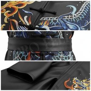 Uniforme de Artes Marciales de Kung Fu de Secado Rápido y Alta Calidad, Conjunto de Camiseta de Manga Corta y Pantalones, Uniforme de Karate Personalizado con Bordado a Mano - Product Image 4