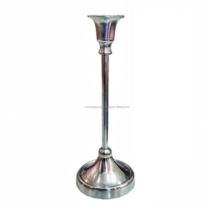 Artisanal Brutalist Architectural Taper Stands – <b>Hand</b>-Finished <b>Cast</b> Aluminum - Product Image 3
